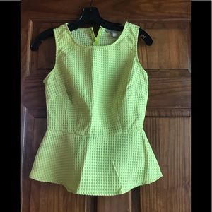Lime green Banana Republic Peplum Top